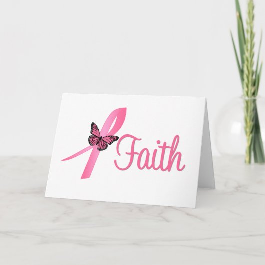 Faith Breast Cancer Awareness Kaart (Voorkant)