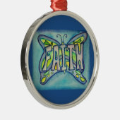 Faith Butterfly Word Gift Holiday Ornament (Rechts)