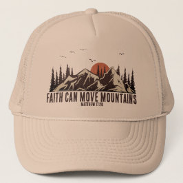 Faith Can Move Mountains Bijbel Verse Christelijk Trucker Pet