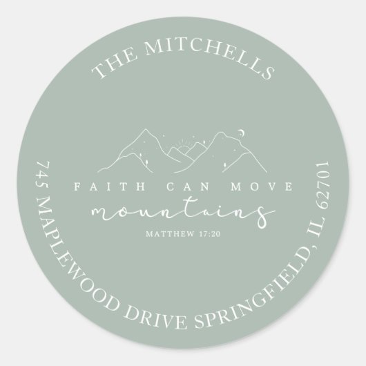 Faith Can Move Mountains Custom Sticker Adresse (Devant)