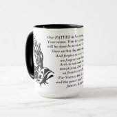 Faith Coffee Mug - Écriture de prière du Seigneur (Devant gauche)