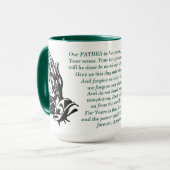Faith Coffee Mug - Écriture de prière du Seigneur (Devant gauche)