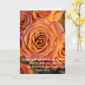 Faith Coral Orange Rose Carte d'anniversaire (Fleur jaune)