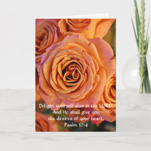 Faith Coral Oranje Rozen Verjaardag Kaart
