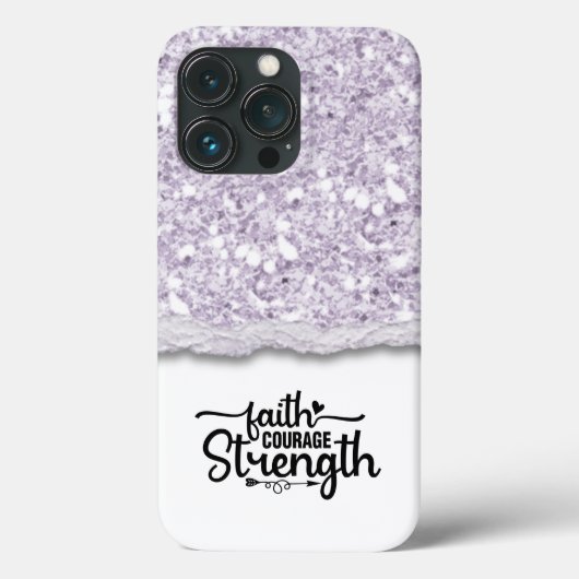 Faith Courage Strength Kalligrafie Script Quote Case-Mate iPhone Case (Achterkant)