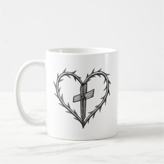 Faith Cross and Thorn Heart Christelijk Koffiemok