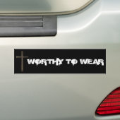 Faith Cross Armor - Worthy om te Draag Bumpersticker (Op auto)