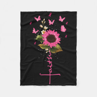 Faith Cross Breast Cancer Awareness Christelijk Gi Fleece Deken