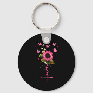Faith Cross Breast Cancer Awareness Christelijk Gi Sleutelhanger