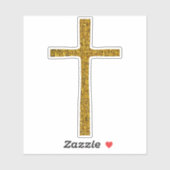 Faith Cross Gold Sticker (Vel)
