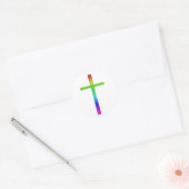 Faith Cross Rainbow Ronde Sticker (Envelop)