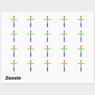Faith Cross Rainbow Ronde Sticker