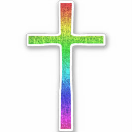 Faith Cross Rainbow Sticker