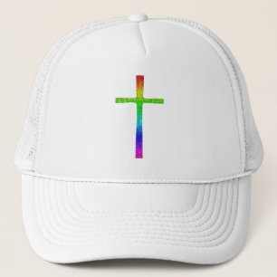 Faith Cross Rainbow Trucker Pet