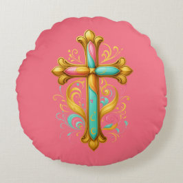 Faith Cross Rond Kussen