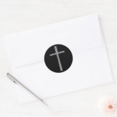 Faith Cross Silver Ronde Sticker (Envelop)