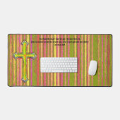 Faith Cross Stripe Jeremiah Bible Verse Bureau Mat (Clavier et souris)