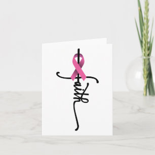 Faith Cross Warrior Survivor Pink Ribbon Breast Ca Kaart