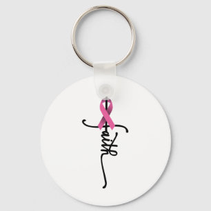 Faith Cross Warrior Survivor Pink Ribbon Breast Ca Sleutelhanger