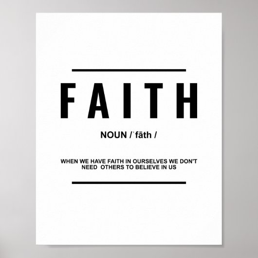 Faith Definition | Inspirerend prijsopgave Poster (Voorkant)