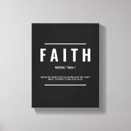 Faith Definition | Inspirerend Quote Wall Art Canvas Afdruk