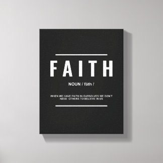 Faith Definition | Inspirerend Quote Wall Art Canvas Afdruk
