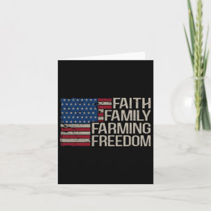 Faith Family Farming Freedom Amerikaanse vlag 4e v Kaart