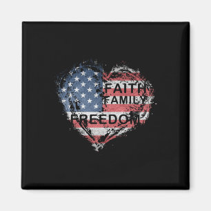 Faith Family Farming Freedom Amerikaanse vlag 4e v Magneet