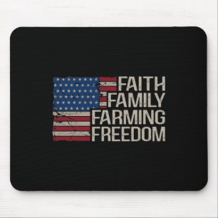 Faith Family Farming Freedom Amerikaanse vlag 4e v Muismat