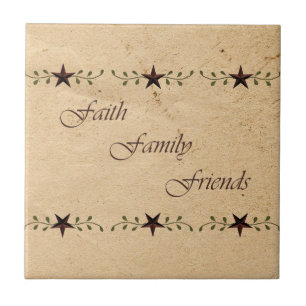 Faith Family Friends Star Tile Tegeltje