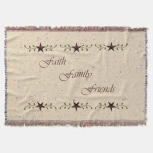 Faith Family Friends Throw Blanket Deken
