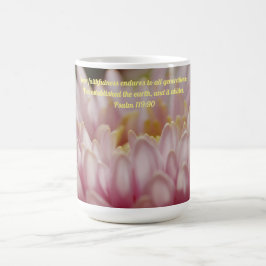 Faith Flower Bible Verse Roze Bloemen Mok Cup