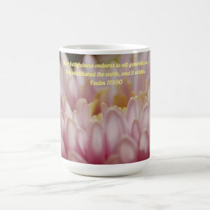 Faith Flower Bible Verse Roze Bloemen Mok Cup