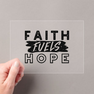 Faith Fuels Hope Citaat – Inspirerende Christelijk Acryl Uitnodigingen
