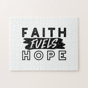 Faith Fuels Hope Citaat – Opbeurende Christelijke  Legpuzzel