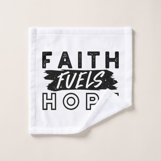 Faith Fuels Hope Quote – Uplifting Christian Art (Gant de toilette)