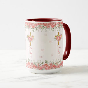 Faith Gift Floral Cross Mok