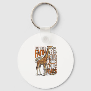 Faith Giraffe Vintage Inspiratie T-shirt Ontwerp_1 Sleutelhanger