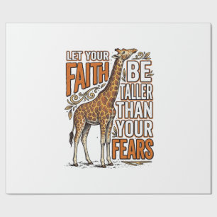 Faith Giraffe Vintage Inspirerende Shirt Ontwerp_1 Cadeaupapier