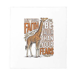 Faith Giraffe Vintage Inspirerende Shirt Ontwerp_1 Notitieblok