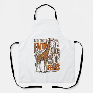 Faith Giraffe Vintage Inspirerende Shirt Ontwerp_1 Schort