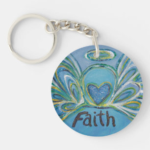 Faith Guardian Angel Word Custom Sleutelhanger