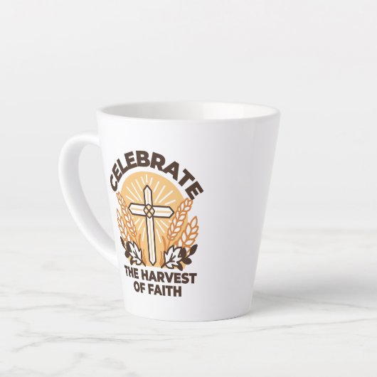 Faith Harvest Celebration – Inspirerend kunst Latte Mok (Linkerhoek)