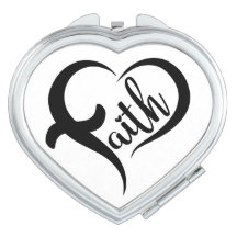Faith Heart Shape Inspirerend zwarte typografie