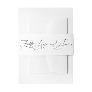 Faith Home & Love Christelijke bruiloft buikband Uitnodigingen Wikkel