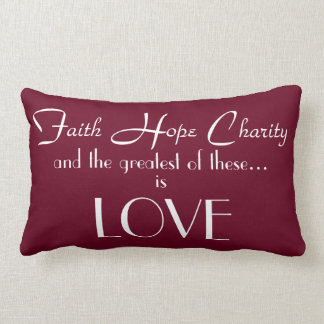 Faith Hope Charity Lumbar Pillow 13 x 21 inch Kussen