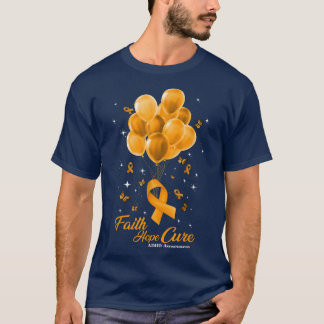 Faith Hope Cure Butterflies Oranje Ribbon ADHD Awa T-shirt