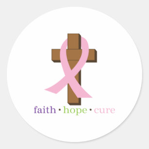 Faith Hope Cure Ronde Sticker
