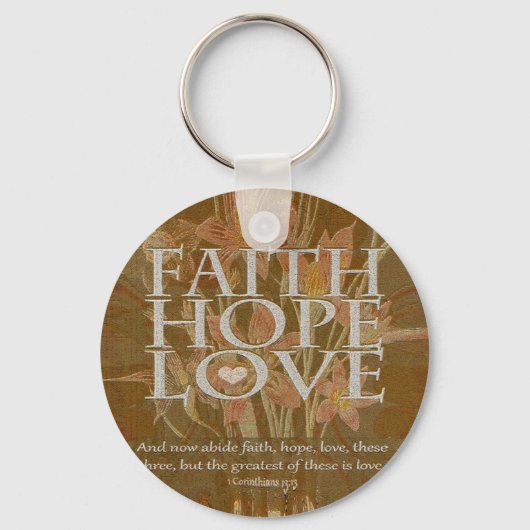 Faith Hope en Love Sleutelhanger (Voorkant)