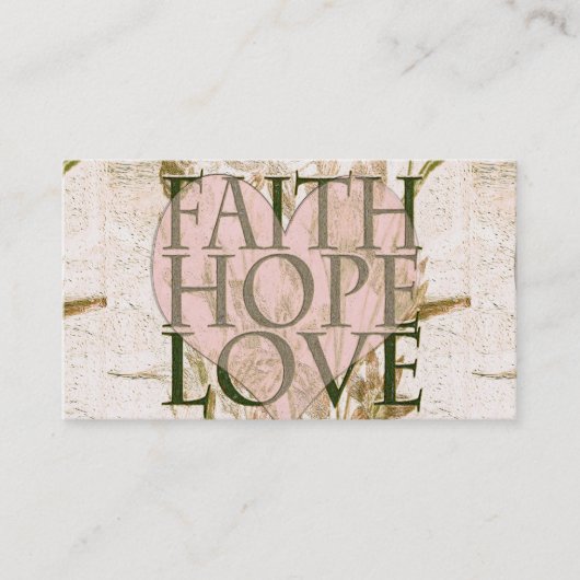 Faith, Hope en Love Visitekaartje (Voorkant)